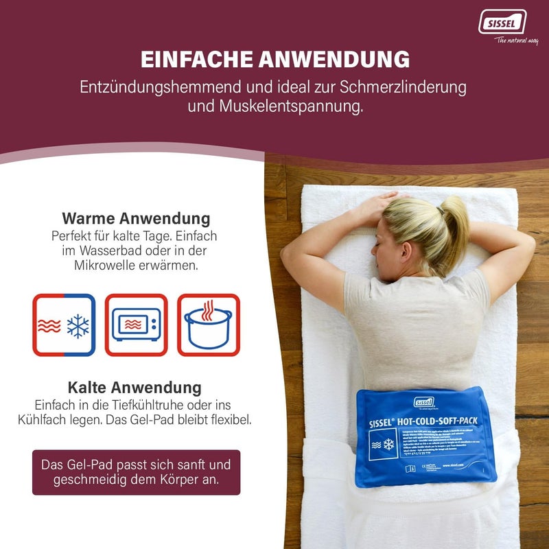 SISSEL Hot-Cold-Soft-Pack | Pain Relief & Relaxation | Flexible for Back | Microwave/Freezer Safe | Blue/Bordeaux | Versatile & Durable - Image 3